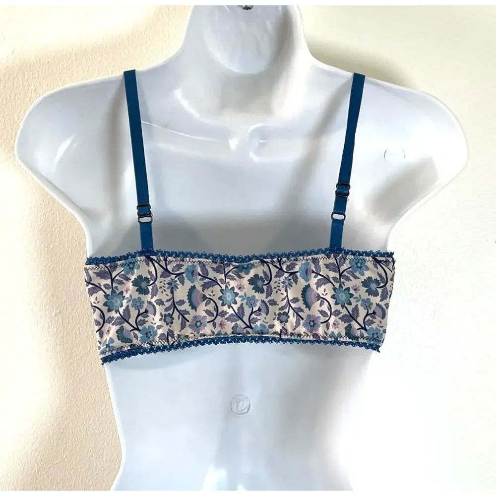 Spell Blue Dahlia Bralette Womens Large Floral Boho Comfy Lounge Adjustable - Picture 2 of 7